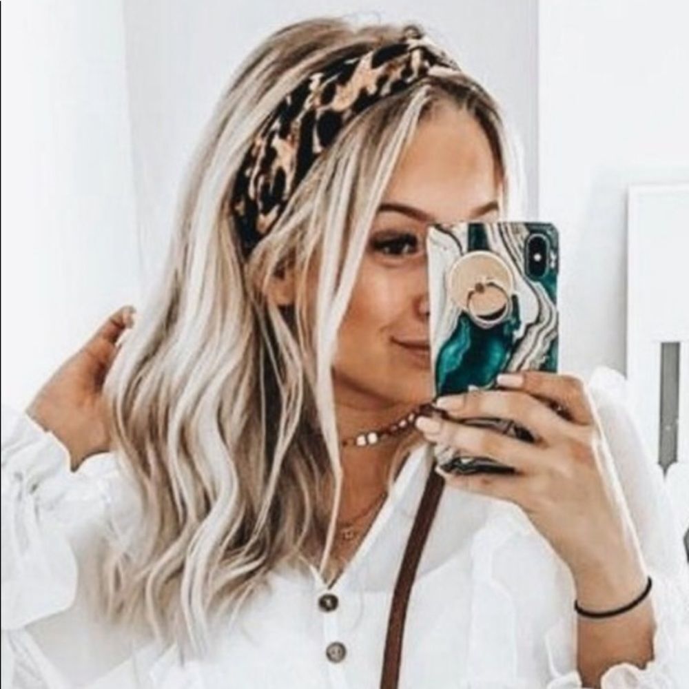 𝅺Leopard Print Pink Knotted Headband